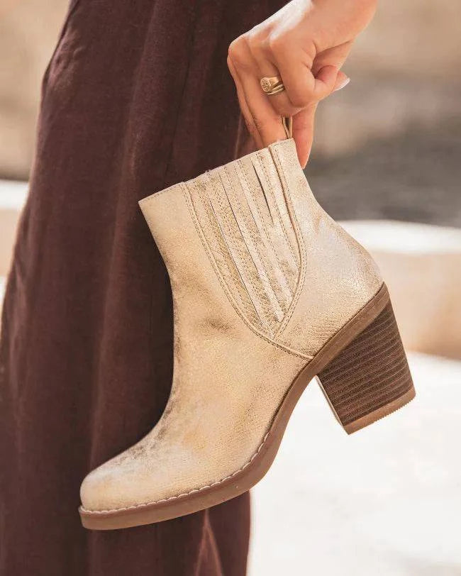 Bottines femme dorees a talon Kylie