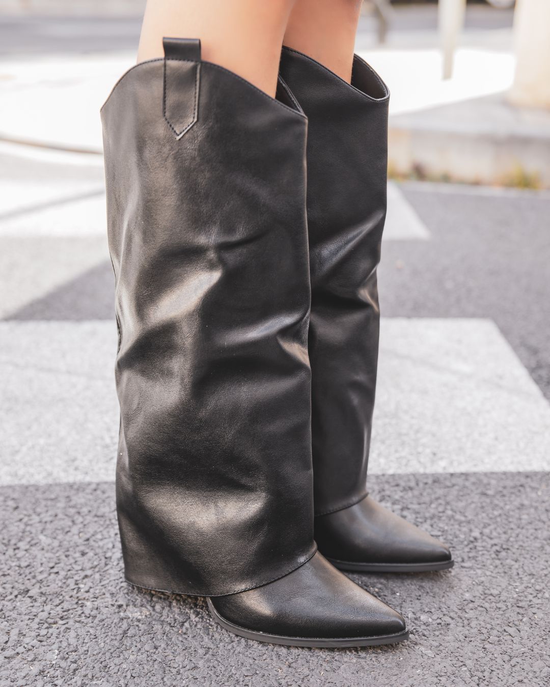 Botte femme noire a talon Natalie