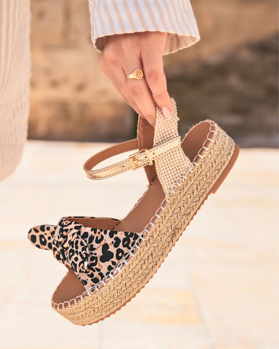 Sandale femme plateforme confort léopard - Adeline
