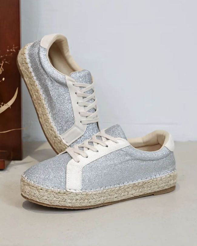 Espadrille femme argenté 2025