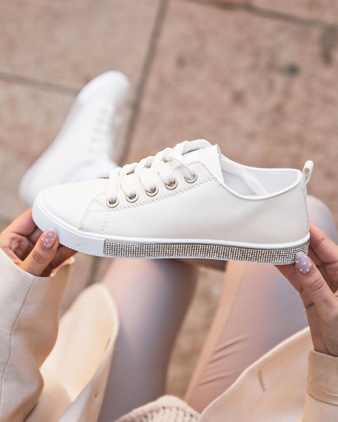 Basket femme deals en toile blanche