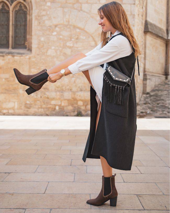 Bottines femme marron à talon - Eliette - Casual Mode