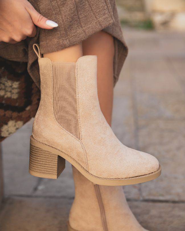 Bottines femme beige à talon - Madeleine - Casualmode.fr